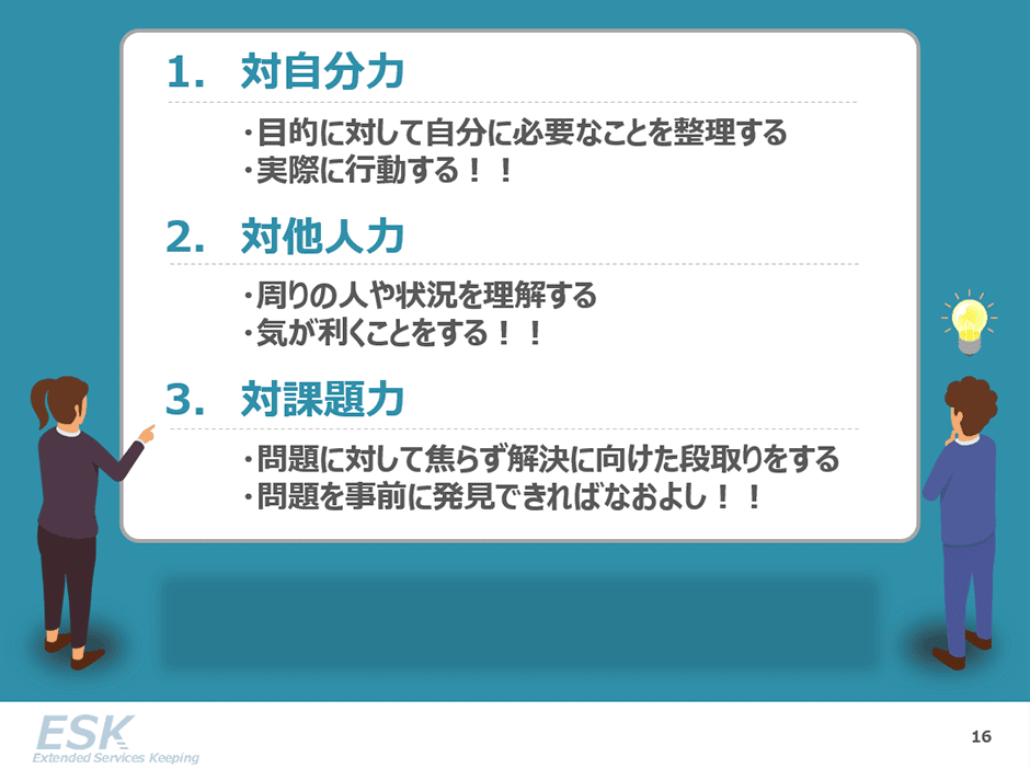 「対自分力」「対他人力」「対課題力」