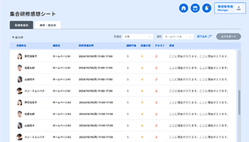 受講者からの研修評価を確認